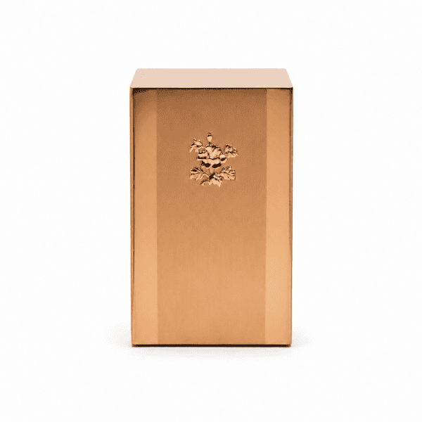 Rectangular Rose Gold Flower Urn