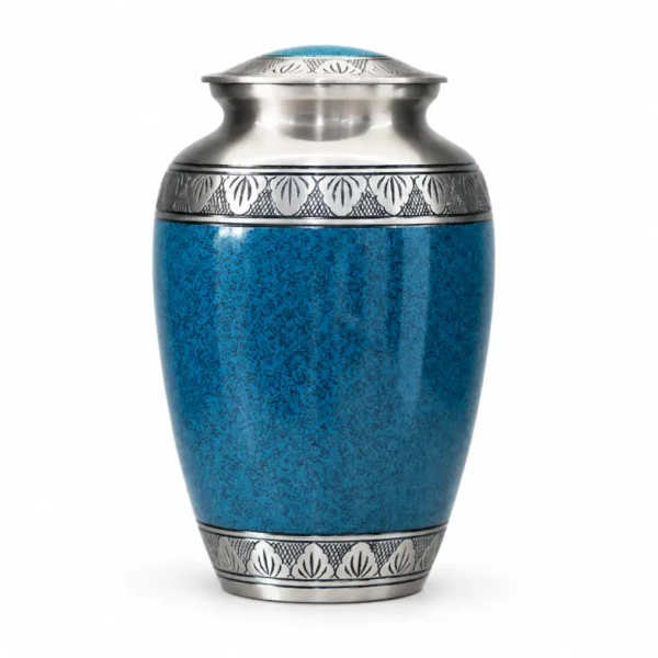 Blue with Silver Leaf