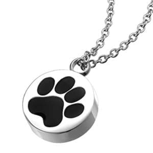 Stainless Steel - Paw Black Pendant - Model #168