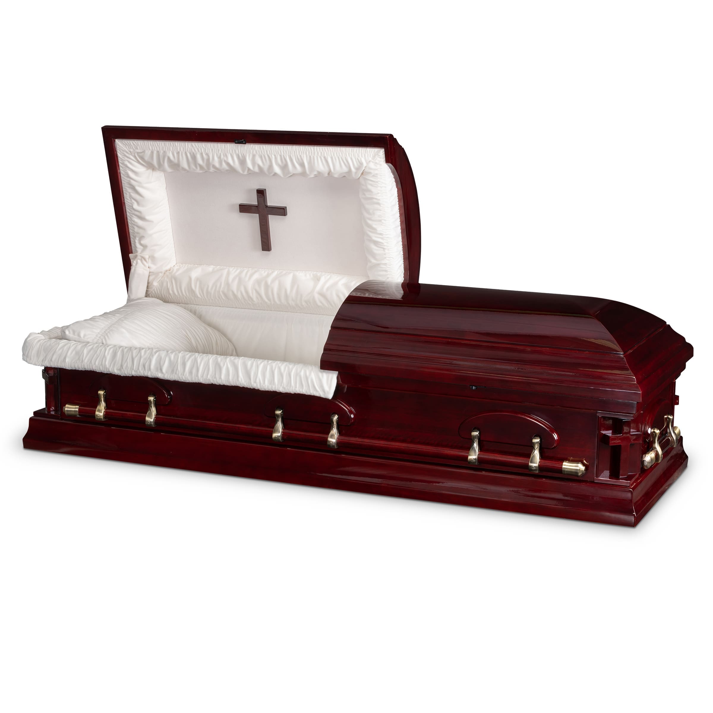Cross Emblem | Mahogany Wood Casket - Image 2