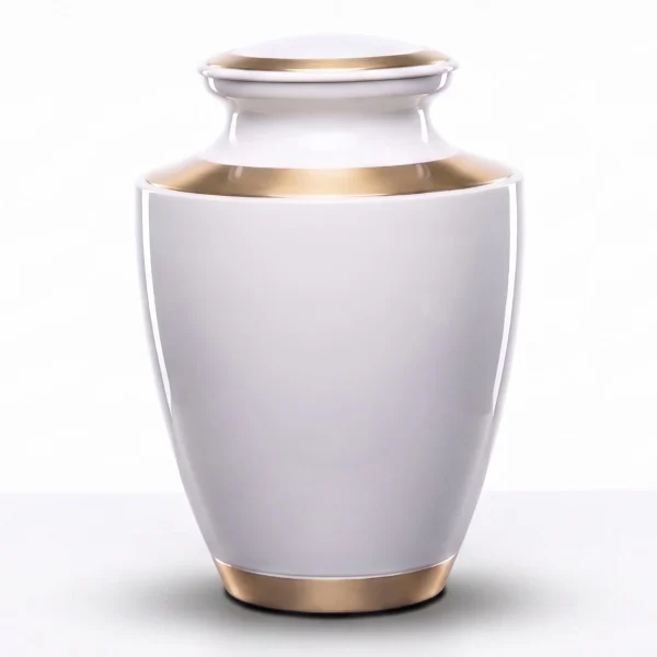 Aeterna Modern White | Brass Urn