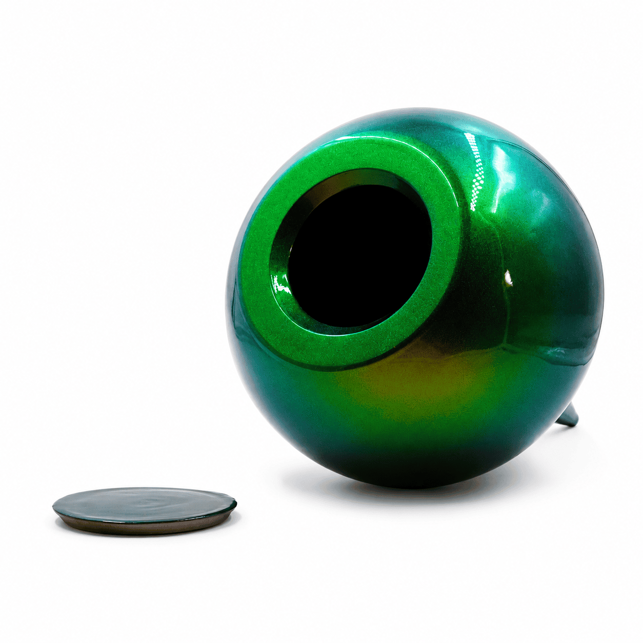 Emerald Green Iridescent Water Drop Urn - Image 4